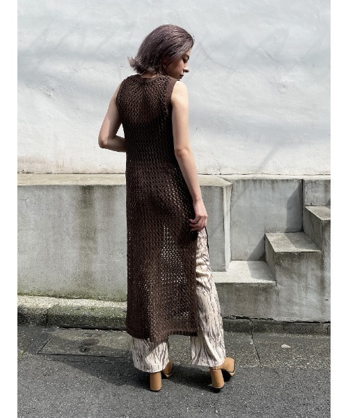 ENVYM（アンビー）の「メッシュノースリＯＰ（ワンピース・レディース・ブラック/ベージュ/ブラウン・FREE）」の6枚目の写真