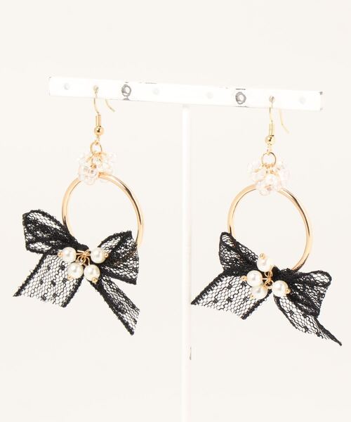 tone(トーン)の「ピアス【YM】チェコビーズ×シフォンリボン(MA)(ピアス(両耳用)・レディース・ゴールド・FREE)」の3枚目の写真