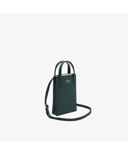 LACOSTE 幾何学模様 ショルダーバッグ ブラック 未使用に近い メンズクラシック ショルダーバッグ （ショルダーバッグ