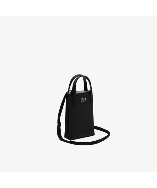 LACOSTE ラコステ　ミニボストンバッグ　ハンドバッグ　黒　ブラック　美品 LACOSTE ラコステ ミニボストンバッグ ハンドバッグ 黒 ブラック