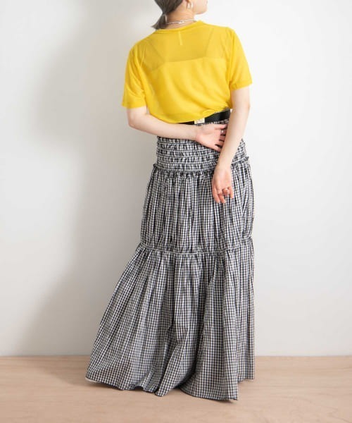 WANDERUNG（ワンデルング）の「【URBS別注】WANDERUNG　sheer SHORT-SLEEVE T-SHIRTS（Tシャツ/カットソー・レディース・ピンク/イエロー/アイボリー/ミント/ブラック・ONE）」の14枚目の写真