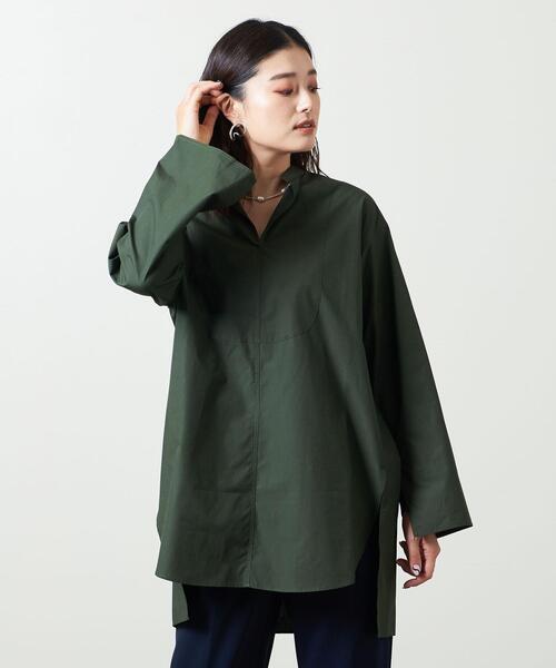 UNITED ARROWS（ユナイテッドアローズ）の「WEB限定＜UNITED ARROWS＞C プルオーバー チュニック W（シャツ/ブラウス・レディース・ネイビー/オフホワイト/オリーブ・FREE）」の3枚目の写真