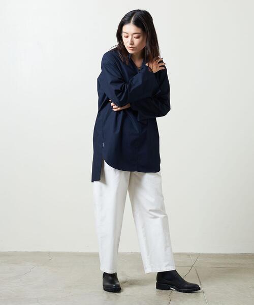 UNITED ARROWS（ユナイテッドアローズ）の「WEB限定＜UNITED ARROWS＞C プルオーバー チュニック W（シャツ/ブラウス・レディース・ネイビー/オフホワイト/オリーブ・FREE）」の8枚目の写真