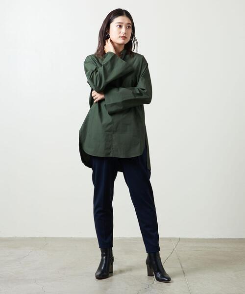 UNITED ARROWS（ユナイテッドアローズ）の「WEB限定＜UNITED ARROWS＞C プルオーバー チュニック W（シャツ/ブラウス・レディース・ネイビー/オフホワイト/オリーブ・FREE）」の11枚目の写真