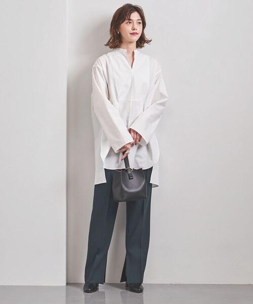 UNITED ARROWS（ユナイテッドアローズ）の「WEB限定＜UNITED ARROWS＞C プルオーバー チュニック W（シャツ/ブラウス・レディース・ネイビー/オフホワイト/オリーブ・FREE）」の10枚目の写真