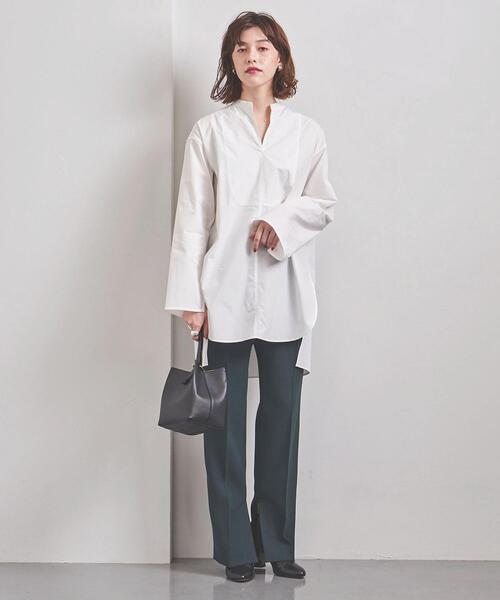 UNITED ARROWS（ユナイテッドアローズ）の「WEB限定＜UNITED ARROWS＞C プルオーバー チュニック W（シャツ/ブラウス・レディース・ネイビー/オフホワイト/オリーブ・FREE）」の13枚目の写真