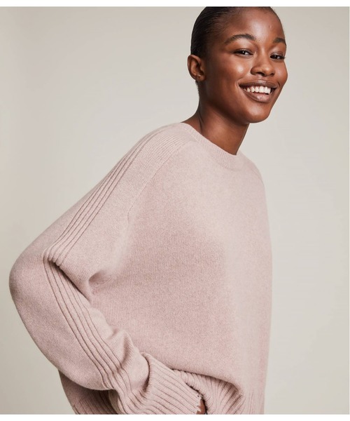 ALLSAINTS（オールセインツ）の「KIERA CASHMERE CREW JUMPER | KIERA カシミヤ クルー ニットウェア（ニット/セーター・レディース・ブラック/ピンク系・XS/M/S）」の9枚目の写真