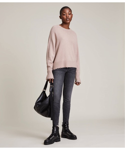 ALLSAINTS（オールセインツ）の「KIERA CASHMERE CREW JUMPER | KIERA カシミヤ クルー ニットウェア（ニット/セーター・レディース・ブラック/ピンク系・XS/M/S）」の10枚目の写真