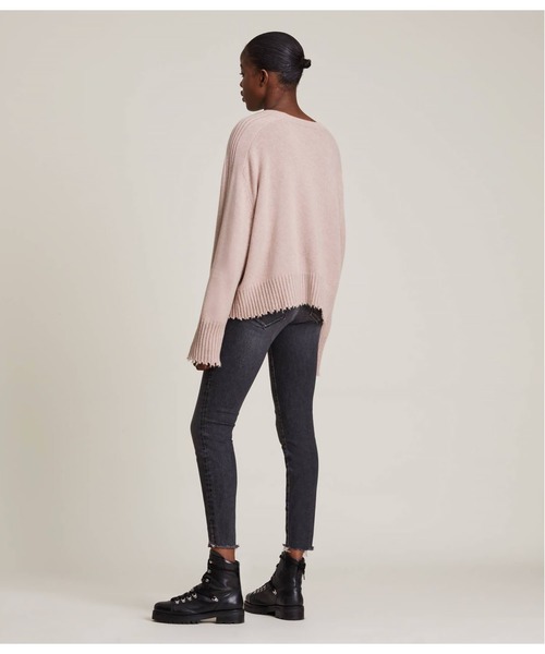 ALLSAINTS（オールセインツ）の「KIERA CASHMERE CREW JUMPER | KIERA カシミヤ クルー ニットウェア（ニット/セーター・レディース・ブラック/ピンク系・XS/M/S）」の11枚目の写真