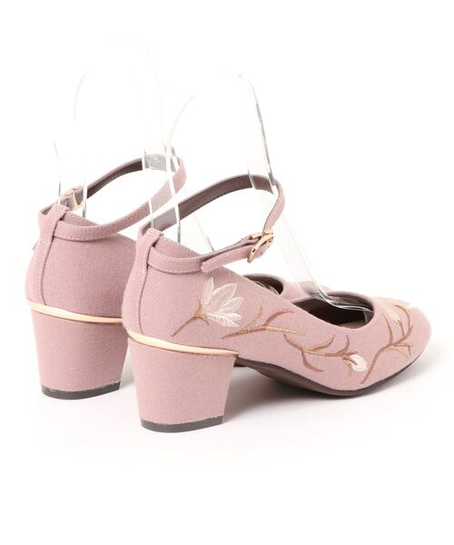 JELLY BEANS(ジェリービーンズ)の「2way刺繍ストラップパンプス(204-42689)JELLY BEANS(ジェリービーンズ)(パンプス・レディース・ブラウン/ピンク・23/23.5/24/24.5/22.5)」の3枚目の写真