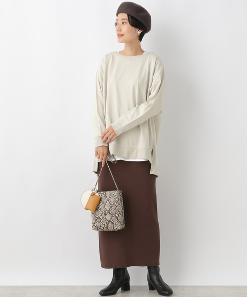 LEPSIM（レプシィム）の「オーバースリットプルオーバー　215866（Tシャツ/カットソー・レディース・ライトグリーン/オフホワイト/ライトパープル/キャメル・FREE）」の5枚目の写真