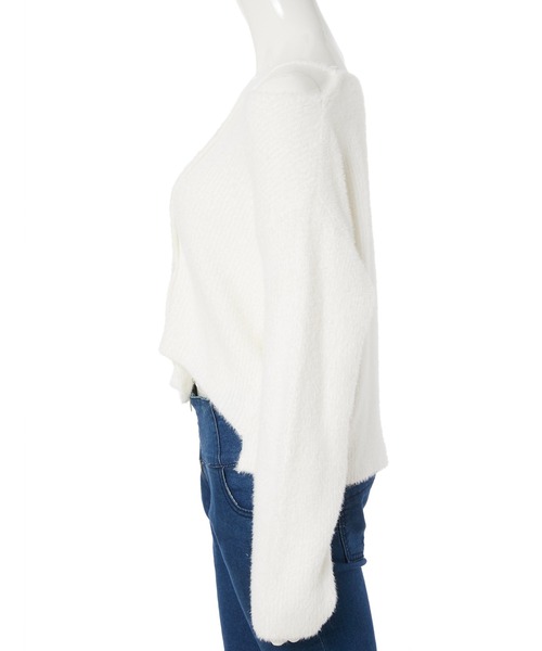 fifth calin(フィフスカラン)の「アシンメトリーシャギーニット(ニット/セーター・レディース・ブラック/ホワイト・MEDIUM)」の11枚目の写真