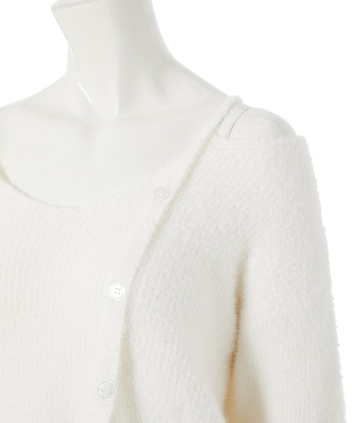 fifth calin(フィフスカラン)の「アシンメトリーシャギーニット(ニット/セーター・レディース・ブラック/ホワイト・MEDIUM)」の12枚目の写真