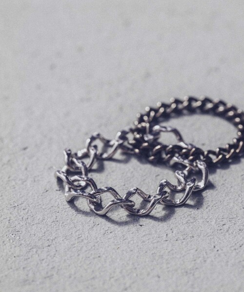 and cloud(アンドクラウド)の「Square Cable Chain/Curb Chain Set Ring(リング・レディース・シルバー系その他/ゴールド系その他・S/M/L)」の11枚目の写真
