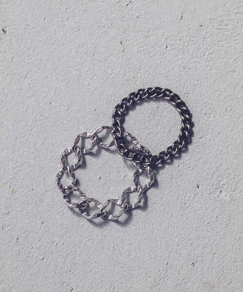 and cloud(アンドクラウド)の「Square Cable Chain/Curb Chain Set Ring(リング・レディース・シルバー系その他/ゴールド系その他・S/M/L)」の10枚目の写真