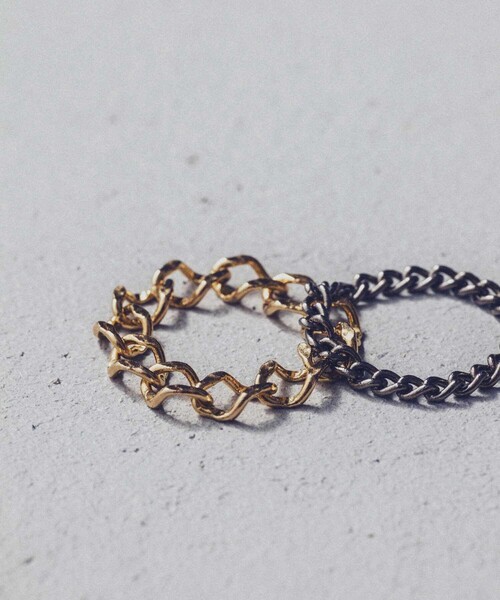 and cloud(アンドクラウド)の「Square Cable Chain/Curb Chain Set Ring(リング・レディース・シルバー系その他/ゴールド系その他・S/M/L)」の9枚目の写真