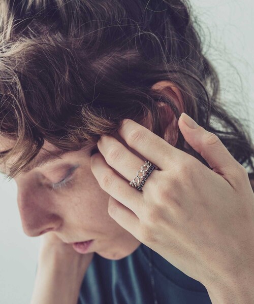 and cloud(アンドクラウド)の「Square Cable Chain/Curb Chain Set Ring(リング・レディース・シルバー系その他/ゴールド系その他・S/M/L)」の8枚目の写真