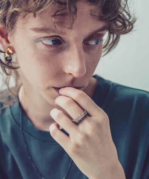 and cloud(アンドクラウド)の「Square Cable Chain/Curb Chain Set Ring(リング・レディース・シルバー系その他/ゴールド系その他・S/M/L)」の7枚目の写真