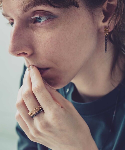 and cloud(アンドクラウド)の「Square Cable Chain/Curb Chain Set Ring(リング・レディース・シルバー系その他/ゴールド系その他・S/M/L)」の6枚目の写真