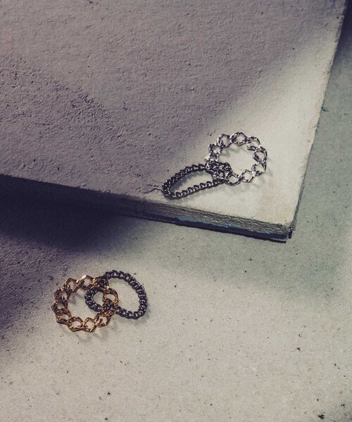and cloud(アンドクラウド)の「Square Cable Chain/Curb Chain Set Ring(リング・レディース・シルバー系その他/ゴールド系その他・S/M/L)」の1枚目の写真