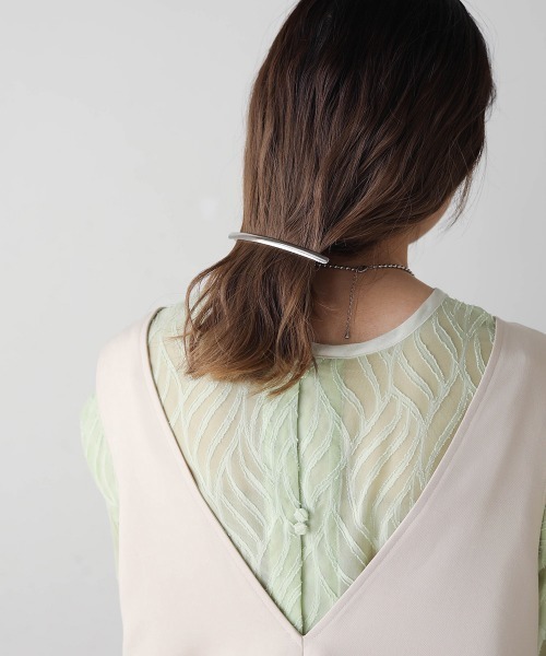 Bab（バブ）の「【WEB限定】メタルスティックバレッタ（バレッタ/ヘアクリップ・レディース・シルバー/ゴールド・ONESIZE）」の3枚目の写真