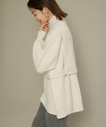 KBF | ケーブルパッチワークハイネックベスト(ベスト)