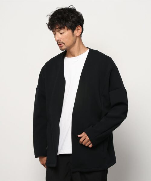 OURET（オーレット）の「T/Rダブルフェイスストレッチ カーディガン（カーディガン/ボレロ・メンズ・ブラック/ベージュ・FREE）」の2枚目の写真