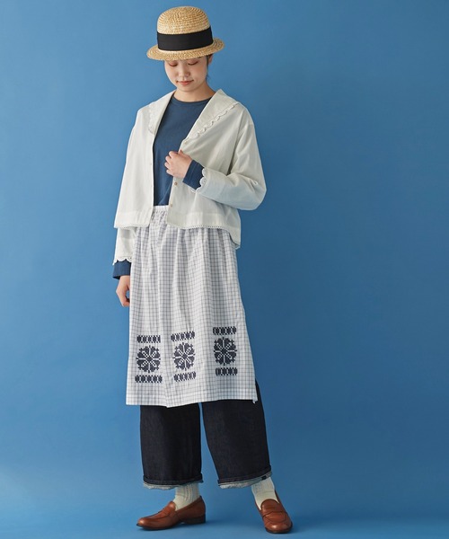 Malle（マル）の「malle コットンポプリン レース編み 大きな衿ショートブラウス（シャツ/ブラウス・レディース・オフホワイト・FREE）」の11枚目の写真