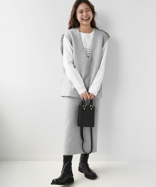 JOURNAL STANDARD relume(ジャーナルスタンダード レリューム)の「XINダンボールジレ◆(ベスト・レディース・グレー系その他/ネイビー・FREE)」の11枚目の写真