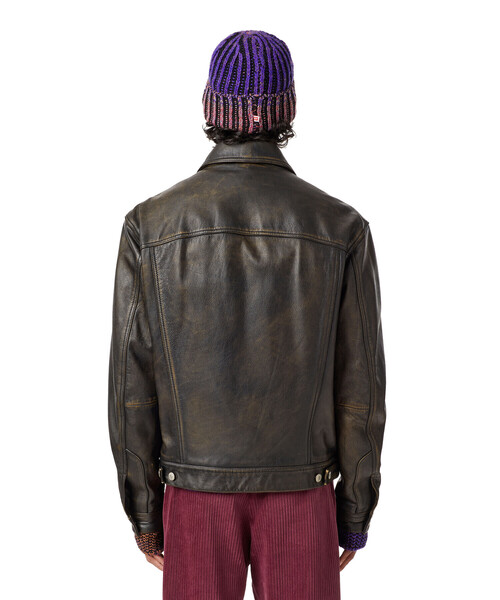 DIESEL ディーゼル レザーライダースジャケット ダークブラウン Lサイズ DIESEL（ディーゼル）の「メンズ レザー ジャケット（ライダース
