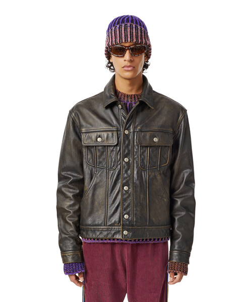 DIESEL(ディーゼル)の「メンズ レザージャケット(ライダースジャケット・メンズ・ブラウン/ブラック・LARGE/X-LARGE/X-SMALL/MEDIUM/SMALL)」の18枚目の写真