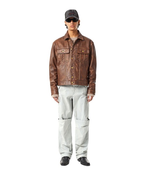 DIESEL（ディーゼル）の「メンズ レザージャケット（ライダース