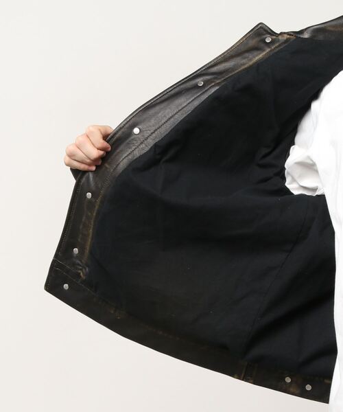 DIESEL(ディーゼル)の「メンズ レザージャケット(ライダースジャケット・メンズ・ブラウン/ブラック・LARGE/X-LARGE/X-SMALL/MEDIUM/SMALL)」の12枚目の写真