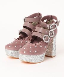 希少✨Swankiss EV laceup velour heels ブラック 希少✨Swankiss EV laceup velour heels ブラック 靴