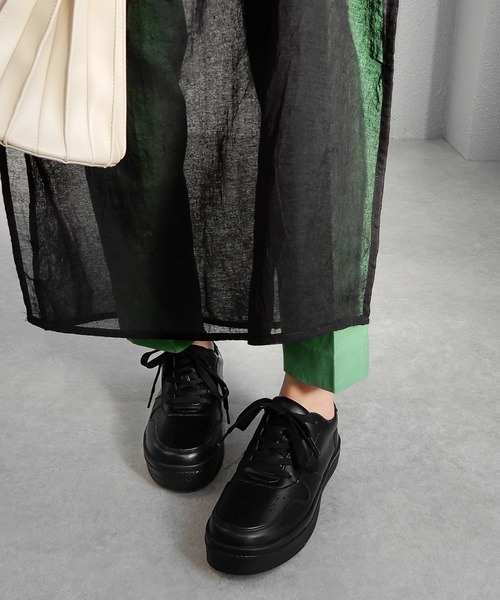 minia(ミニア)の「フェイクレザースニーカー ◇(スニーカー・レディース・ホワイト/ベージュ/ブラック・LL/M/L/S)」の11枚目の写真