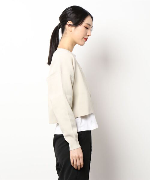 HONEYSUCKLE ROSE（ハニーサックルローズ）の「【HONEYSUCKLE ROSE】洗えて軽いニットカーデ（カーディガン/ボレロ・レディース・イエロー/オフホワイト/ブラック・M/L）」の4枚目の写真