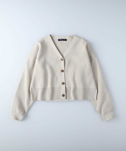 HONEYSUCKLE ROSE（ハニーサックルローズ）の「【HONEYSUCKLE ROSE】洗えて軽いニットカーデ（カーディガン/ボレロ・レディース・イエロー/オフホワイト/ブラック・M/L）」の6枚目の写真