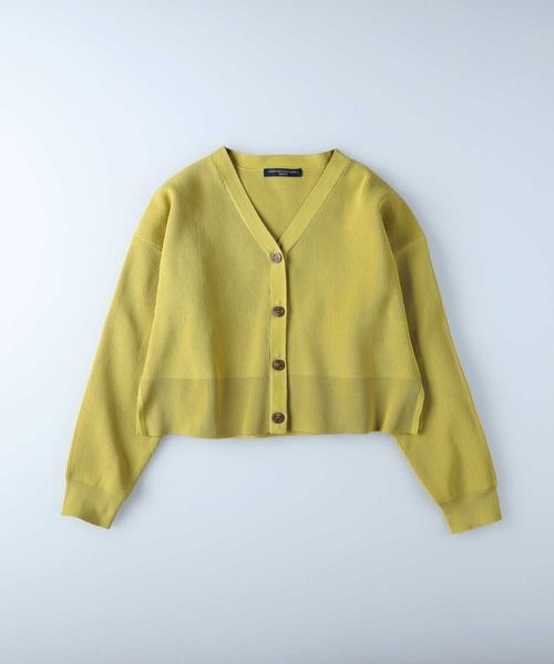 HONEYSUCKLE ROSE（ハニーサックルローズ）の「【HONEYSUCKLE ROSE】洗えて軽いニットカーデ（カーディガン/ボレロ・レディース・イエロー/オフホワイト/ブラック・M/L）」の15枚目の写真