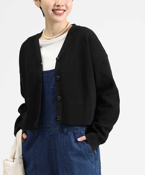 HONEYSUCKLE ROSE（ハニーサックルローズ）の「【HONEYSUCKLE ROSE】洗えて軽いニットカーデ（カーディガン/ボレロ・レディース・イエロー/オフホワイト/ブラック・M/L）」の18枚目の写真