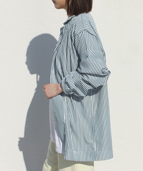 LAVEANGE（ラビアンジェ）の「カラーストライプシャツ（シャツ/ブラウス・メンズ・ライトブルー/グリーン/ミント・M/L）」の4枚目の写真