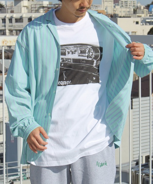 LAVEANGE（ラビアンジェ）の「カラーストライプシャツ（シャツ/ブラウス・メンズ・ライトブルー/グリーン/ミント・M/L）」の12枚目の写真