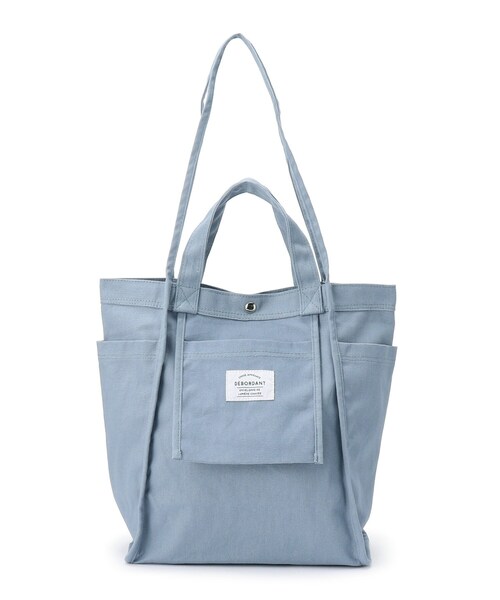 SHOO・LA・RUE（シューラルー）の「◆パイピングアウトポケットトート（トートバッグ・レディース・ライトベージュ/ピンク系/ブルー・00）」の2枚目の写真