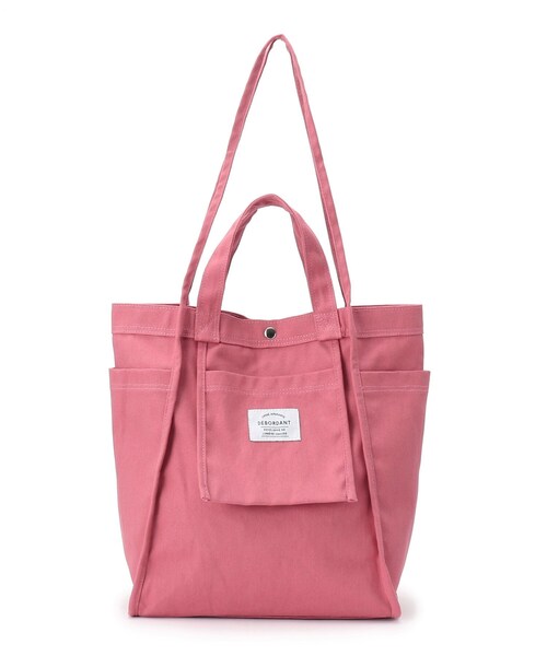 SHOO・LA・RUE（シューラルー）の「◆パイピングアウトポケットトート（トートバッグ・レディース・ライトベージュ/ピンク系/ブルー・00）」の4枚目の写真