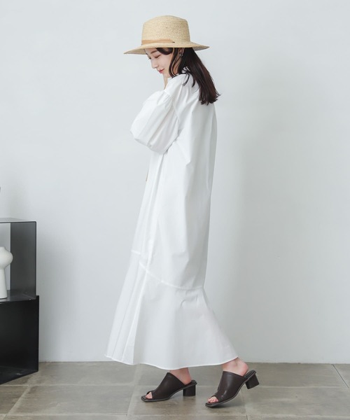 SENSE OF PLACE by URBAN RESEARCH(センスオブプレイスバイアーバンリサーチ)の「ボリュームスリーブマーメイドワンピース(シャツワンピース・レディース・ブラック/オフホワイト・ONE)」の14枚目の写真