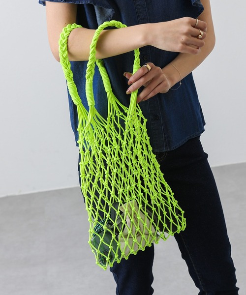 COLONY 2139（コロニートゥーワンスリーナイン）の「マクラメバッグ（ハンドバッグ・レディース・イエロー/ピンク・FREE）」の9枚目の写真