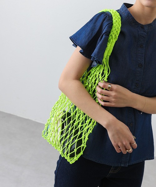 COLONY 2139（コロニートゥーワンスリーナイン）の「マクラメバッグ（ハンドバッグ・レディース・イエロー/ピンク・FREE）」の11枚目の写真