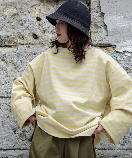 GLOSTER(グロスター)の「【GLOSTER/グロスター】フレンチビッグバスク(Tシャツ/カットソー・メンズ・ホワイト系その他/ホワイト系その他2/グリーン系その他/イエロー系その他・FREE)」の1枚目の写真