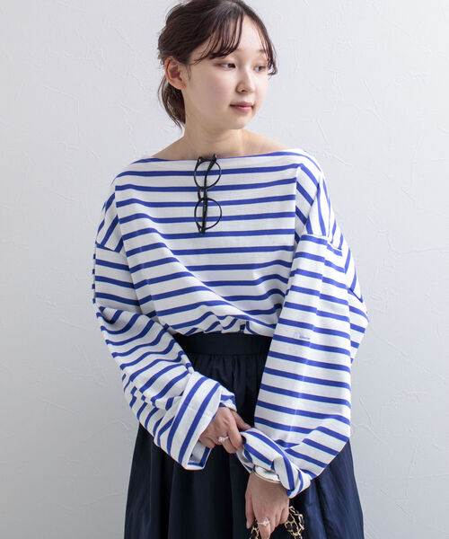 GLOSTER(グロスター)の「【GLOSTER/グロスター】フレンチビッグバスク(Tシャツ/カットソー・メンズ・ホワイト系その他/ホワイト系その他2/グリーン系その他/イエロー系その他・FREE)」の3枚目の写真