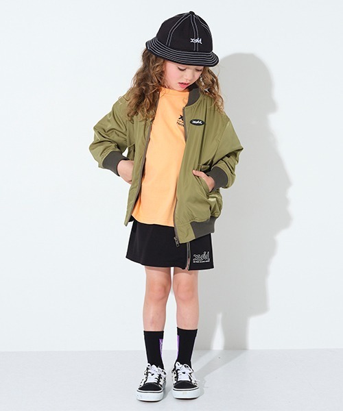 X-GIRL STAGES エックスガール リバーシブル フラッフィー ジャンパー ブルゾン フリース ベージュ ブラック 美品 アウター エックスガール ステージス(X-girl Stages)リバーシブル