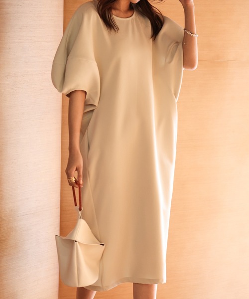 SAISON DE PAPILLON（セゾンドパピヨン）の「オーバーサイズバルーンスリーブデザインワンピース（ワンピース・レディース・ブルー/アイボリー/ベージュ/ネイビー/ブラック・S/M）」の8枚目の写真